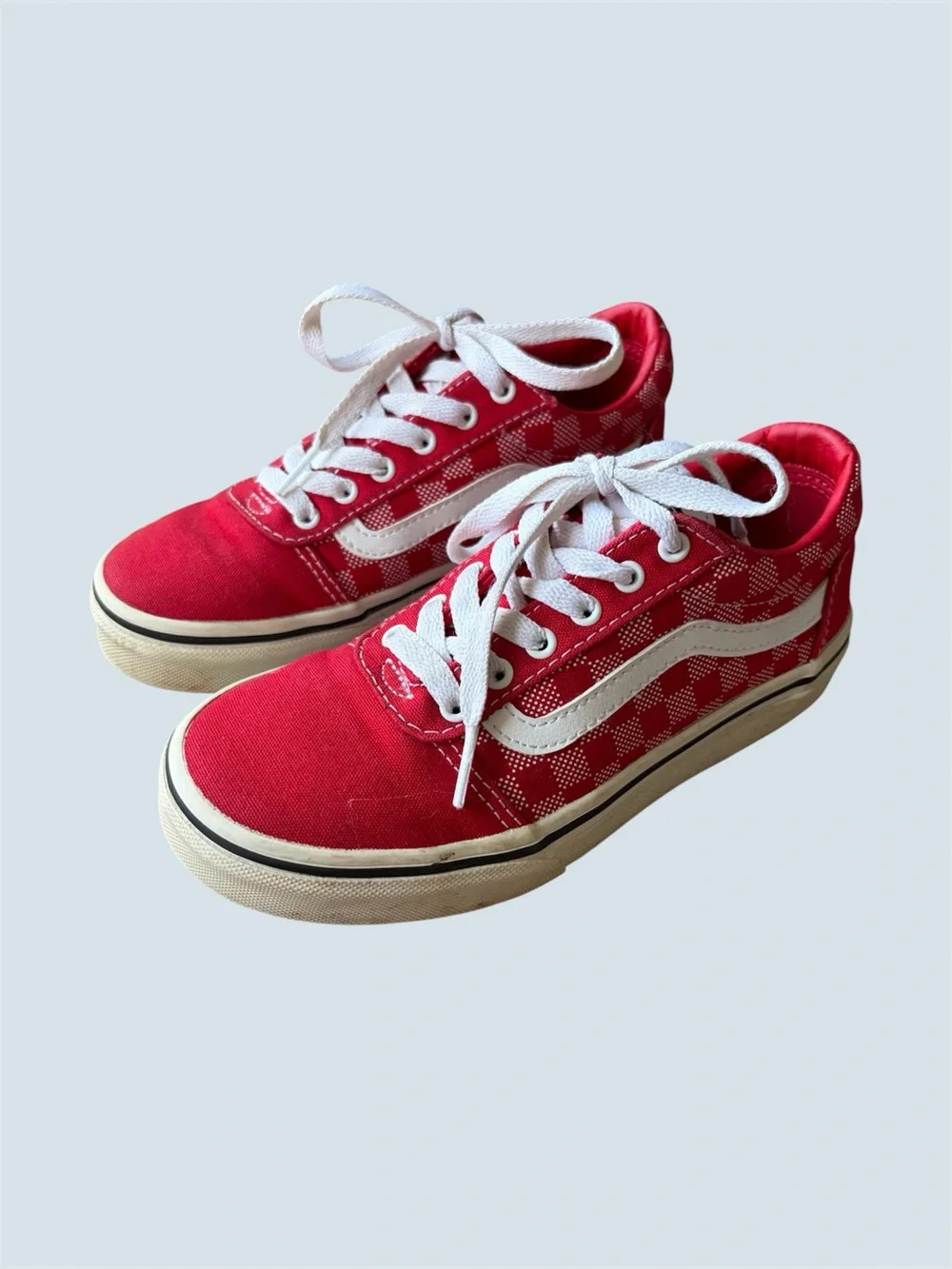 Vans kids red white check size 2